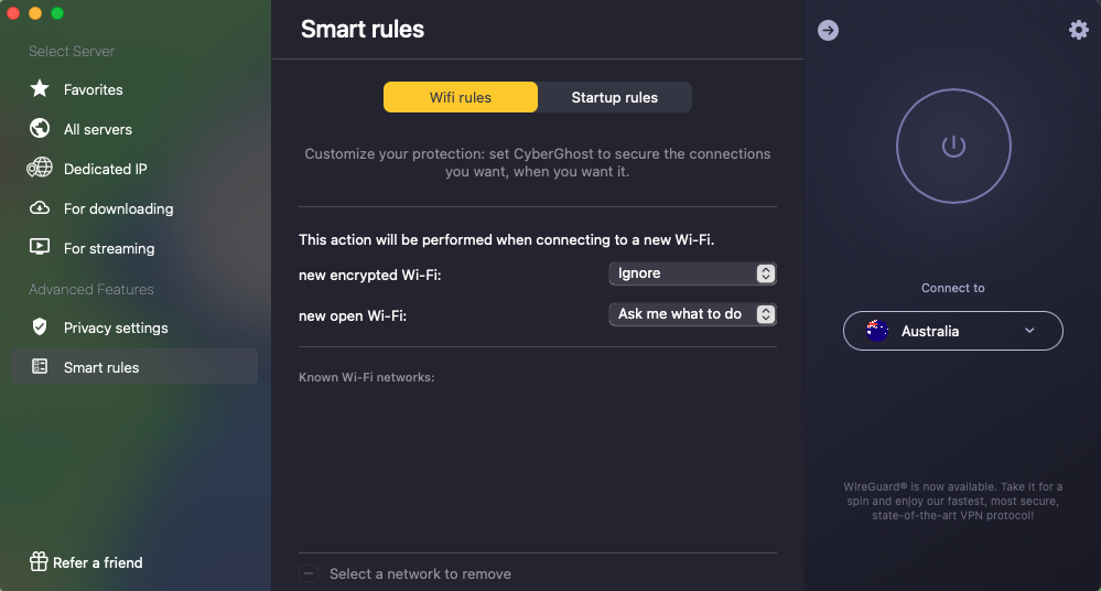 cyberghost vpn smart rules